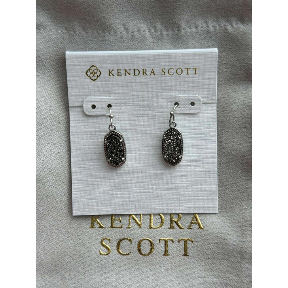 Kendra Scott Black Crystal Cluster Teardrop Earrings